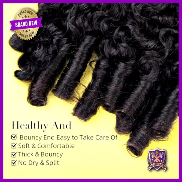 12 Inch Human Hair Extensions 4 Bundles Water Wave Spiral Curly Ends main image 5